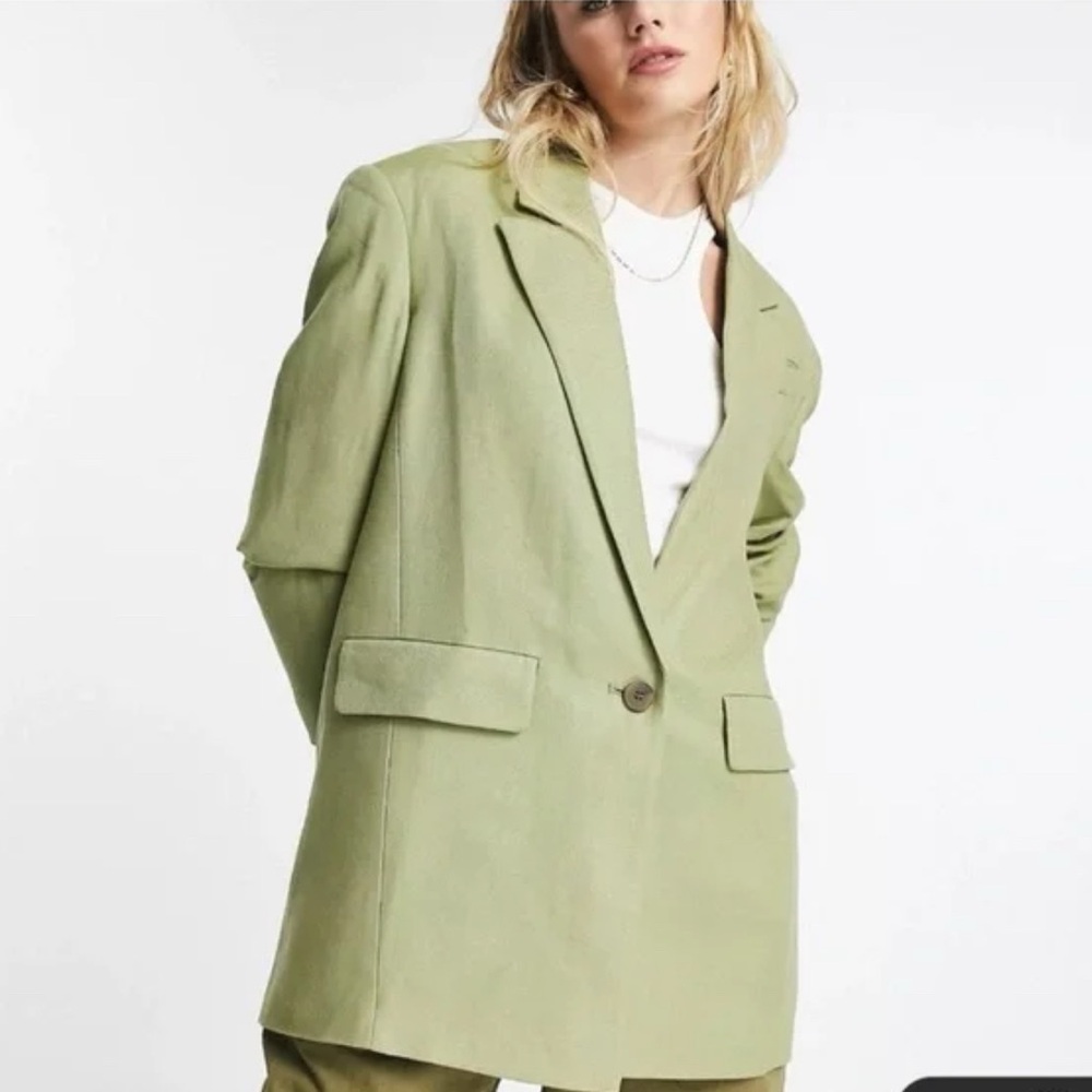 Topshop Relaxed Blazer Sage - US 6